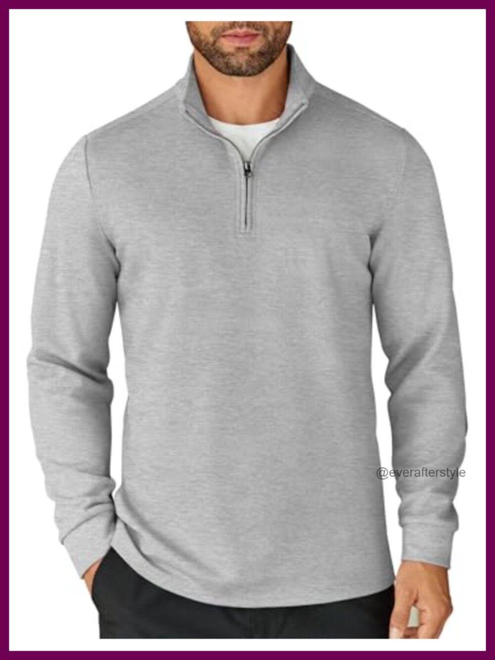 Mens Quarter Zip Pullover Lightweight Mock Neck Long Sleeve Sweatshirt Slim Fit